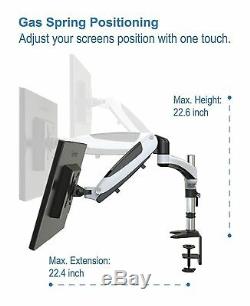 Computer Screen Holder Dual Monitor Arm Mount Stand Riser LCD Adjustable Height