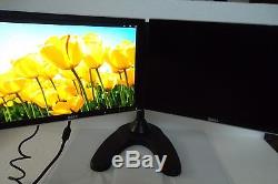 Dell 20 Widescren Dual LCD Monitor 2007WFP with4-Port USB Hub VGA DVI Stand HF730