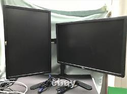 Dell Dual 22inch LCD 1680x1050 Monitors Widescreen With Stand +Power Cables +VGAs