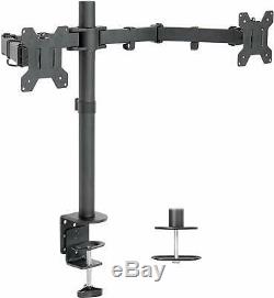 Dell U2415 24 LED LCD Monitor 2-Pack with Adjustable Desk Mount Monitor Stands