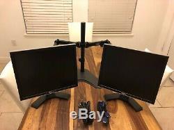 Dell UltraSharp 1707-1708 17 PC LCD Monitor (Lot of 2) + Dual Monitor Stand