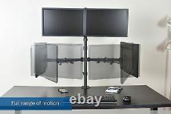 Desk Mount Stand Up To Four 4 LCD Monitor Rack Multiple Screen Holder Adjustable