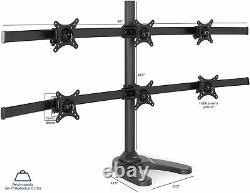 Desk Mount Stand Up To Six 6 LCD Monitor Rack Multiple Screen Holder Adjustable