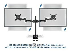 Desktop Computer Monitor Stand Mount Up To 27 Adjustable Double LCD Screens