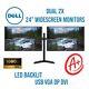 Dual 2x Dell HP LG 24 LCD Monitor Gaming Business Monitor PC with Stand VGA DP