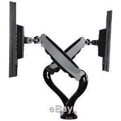 Dual Computer TV Monitor Arms Standing Desk Mount Stand Holder Office Furniture