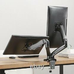 Dual HD LED Desk Mount Monitor Stand 2 Arm Display Bracket LCD Screen TV Holder
