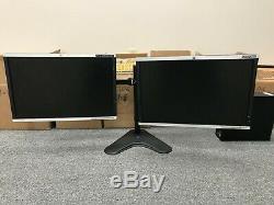Dual HP 24 LCD TFT 1920x1080 Widescreen VGA Monitor with stand DP DVI