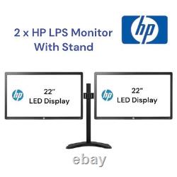 Dual HP ZR2240w 22 LED IPS Monitor Backlit Display USB HDMI withStand 1080p A