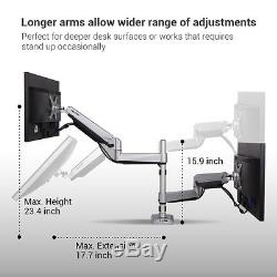 Dual LCD Adjustable Monitor Stand Dual Stacking Arm Holds up to 27 LCD Monitors