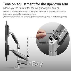 Dual LCD Adjustable Monitor Stand Dual Stacking Arm Holds up to 27 LCD Monitors