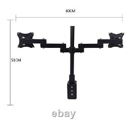 Dual LCD Monitor Desk Mount Stand Fully Dual LCD Screen Bracket For