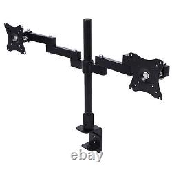 Dual LCD Monitor Desk Stand Mount Articulating Arm Free Standing Fully