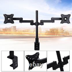 Dual LCD Monitor Desk Stand Mount Articulating Arm Free Standing Fully
