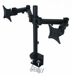 Dual LCD Monitor Desk Stand/Mount Swing Standing Adjustable 2 Screens Arm Up 27