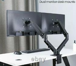 Dual LCD Monitor Desktop Stand Adjustable Mounting Bracket Fit Up 27'' Loading