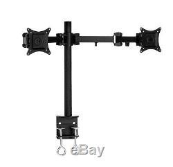 Dual LCD Monitor Screen Desk Mount Stand Heavy Duty Fully Adjustable up to 27