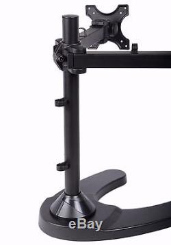 Dual LCD Monitor Stand Free Standing Up to 24 Adjust Rotate Tilt