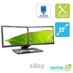 Dual Lenovo L2250p 22 1680x1050 1610 LCD Monitors with Adjustable Stand -Grade A