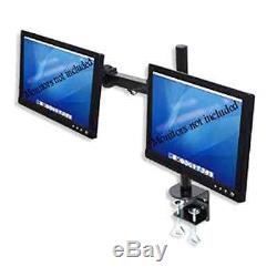 Dual Monitor Desk Mount Stand 27 Lcd Clamp Holder Adjustable Work Office Home