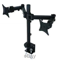 Dual Monitor Desk Mount Stand 27 Lcd Clamp Holder Adjustable Work Office Home