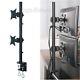 Dual Monitor Desk Mount Stand Vertical Rack LCD Screens Clamp Double up to 27