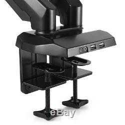 Dual Monitor Mount Desk Stand Adjustable Gas Spring Arm Tilt Swivel Rotate VESA