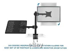 Dual Monitor Mount Holder 17 Notebook Up to 27 LCD Screen Study Heavy Duty