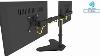 Dual Monitor Stand Free Standing Height Adjustable Two Arm Monitor Mount For Two 13 To 32 Inch LCD