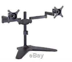 Dual Monitor Stand Free Standing Table Desk LED LCD Mount Elitech Aluminum Alloy