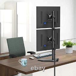 Dual Monitor Stand Vertical Stack Screen Free-Standing Holder LCD Desk