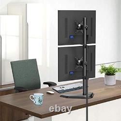 Dual Monitor Stand Vertical Stack Screen Free-Standing Holder LCD Desk Mount