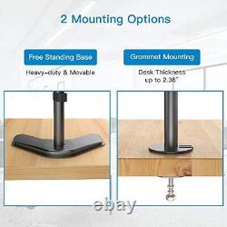 Dual Monitor Stand Vertical Stack Screen Free-Standing Holder LCD Desk Mount