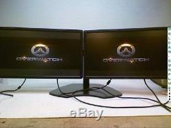 Dual Monitor Stand with 2 Dell U2312HMt 23 LCD Widescreen Monitor & Cables