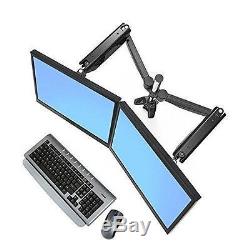 Dual Screen Arm Full Motion LCD Stand Desk Mount for 10'' 30'' Computer Monitor