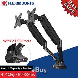 Dual-arm Monitor Mount Desk LCD Arm Stand With USB Ports 10-28 20 21 22 23 24 27