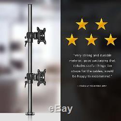 Duronic DM35V2X1 Double Twin LCD LED Vertical Desk Mount Arm Monitor Stand