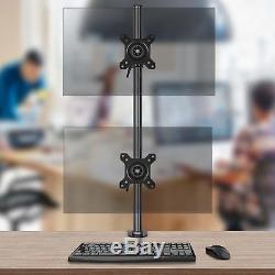 Duronic DM35V2X1 Double Twin LCD LED Vertical Desk Mount Arm Monitor Stand
