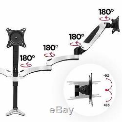Duronic DM653 Gas Powered Triple LCD LED Desk Mount Arm Monitor Stand Bracket wi