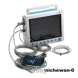 ETCO2 Patient Monitor ICU Vital Signs ECG, NIBP, SPO2, PR, RESP, TEMP +Stand Cart