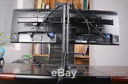 EZM Deluxe Dual LCD Monitor Mount Stand Free Standing Up to 28(002-0018)