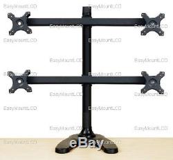 EZM Deluxe Quad LCD Monitor Mount Stand Free Standing up to 28(002-0021)
