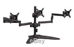 Elitech Aluminum Alloy Triple Monitor Stand Table Desk Mounts for Three LCD