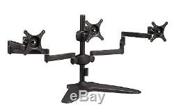 Elitech Aluminum Alloy Triple Monitor Stand Table Desk Mounts for Three LCD Free