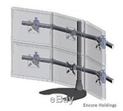 Ergotech 100-D28-B33 Hex 3 Over 3 LCD Monitor Desk Stand Black