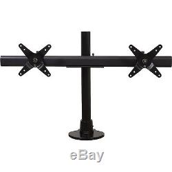 Ergotech Dual Lcd Monitor Desk Stand 16 Pole Black Clamp Mount Dual
