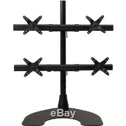 Ergotech Quad Hd Lcd Monitor Desk Stand 28 Pole Black Quad 2 Over 2 WithHea