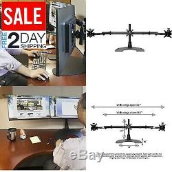 Ergotech Triple LCD Monitor Desk Mount Stand with Telescopic Wings/3 Screens up