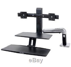 Ergotron 24-392-026 WorkFit-A Sit-Stand Workstation dual monitor LCD
