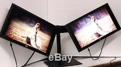 Ergotron Ds100 Dual Monitor Stand Horizontal & Lot Of 2 HP 20 Monitors Included